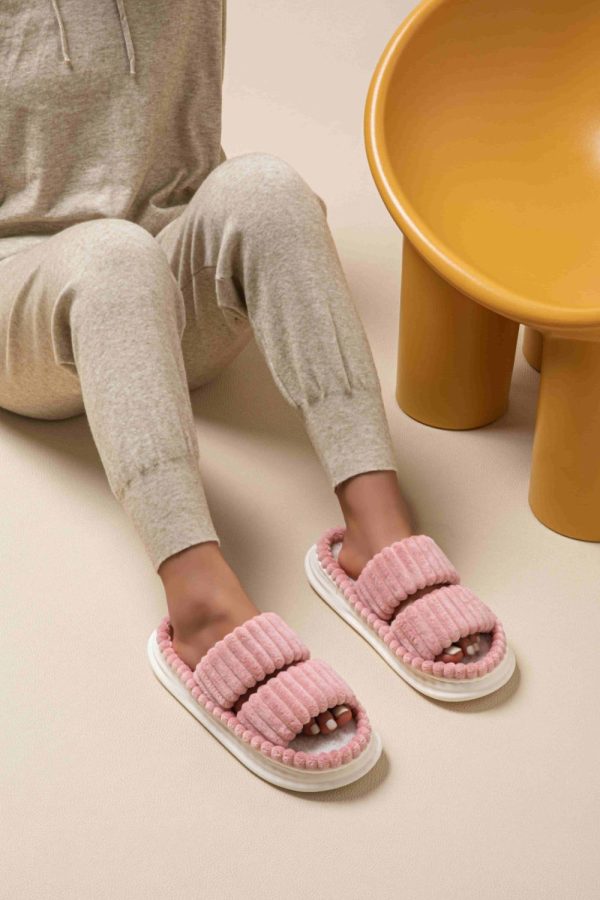 Hazel Blues® |  Open Toe Fluff Platform Slippers Cheap - Image 5